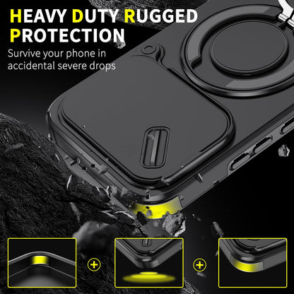For Xiaomi 17T 5G Sliding Camshield Ring Holder Phone Case - Black - EDA009720201A