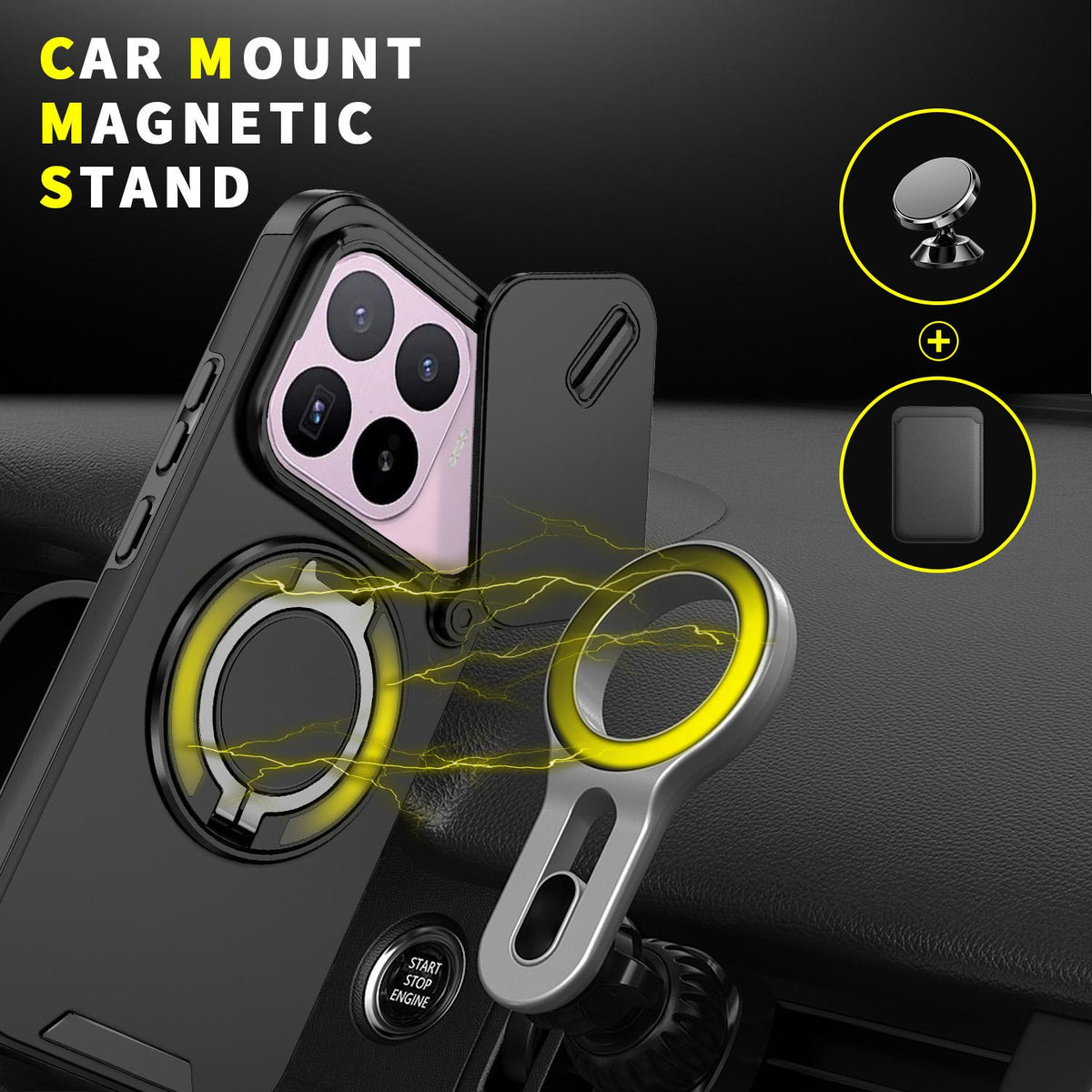 For Xiaomi 17T 5G Sliding Camshield Ring Holder Phone Case - Black - EDA009720201A