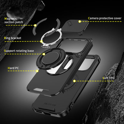 For Xiaomi 17T 5G Sliding Camshield Ring Holder Phone Case - Black - EDA009720201A