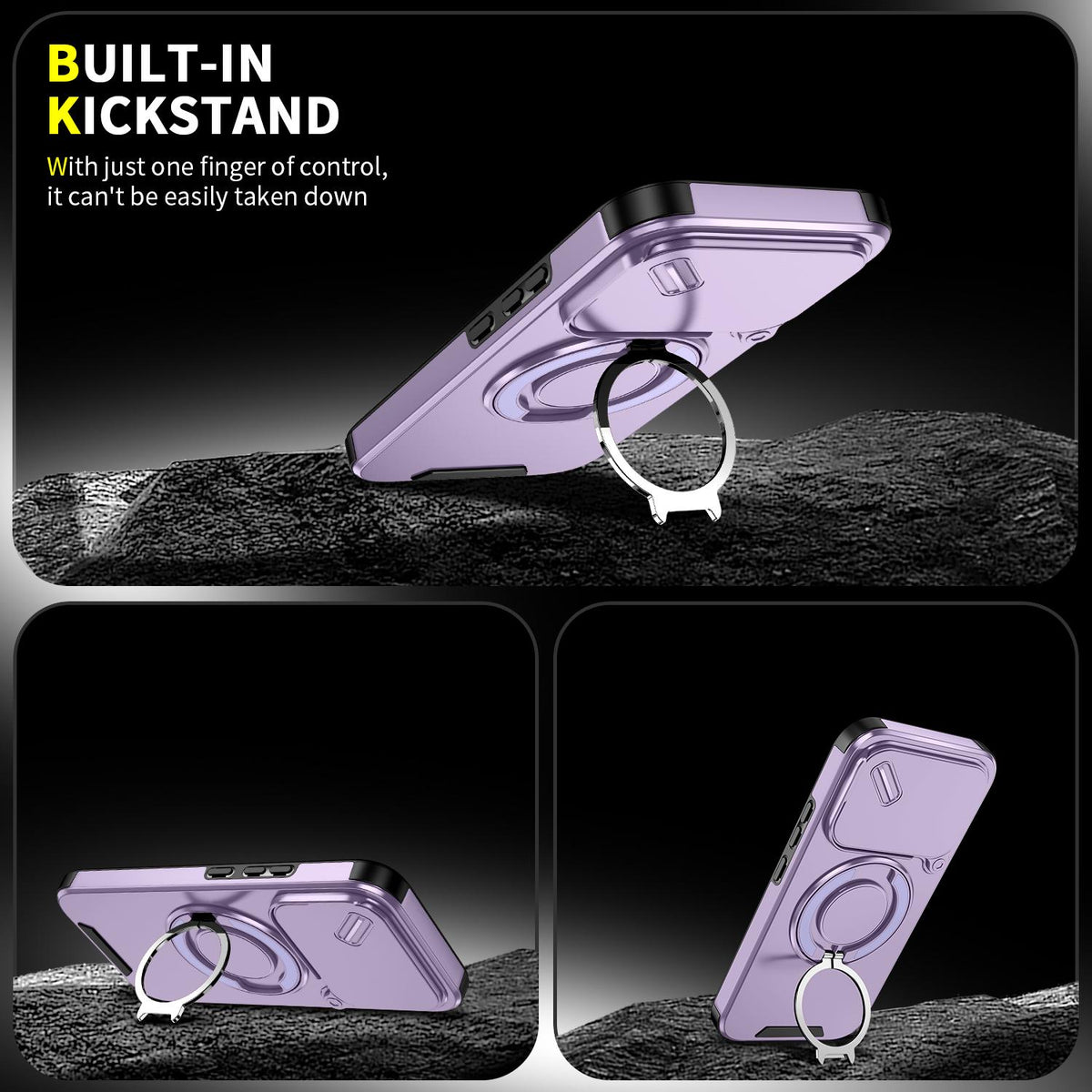 For Xiaomi 17T 5G Sliding Camshield Ring Holder Phone Case - Purple - EDA009720201B