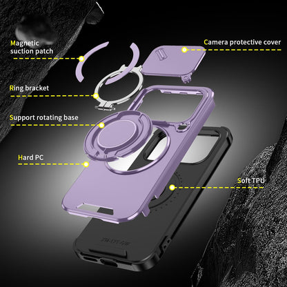 For Xiaomi 17T 5G Sliding Camshield Ring Holder Phone Case - Purple - EDA009720201B