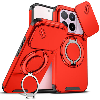 For Xiaomi 17T 5G Sliding Camshield Ring Holder Phone Case - Red - EDA009720201C