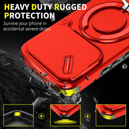 For Xiaomi 17T 5G Sliding Camshield Ring Holder Phone Case - Red - EDA009720201C