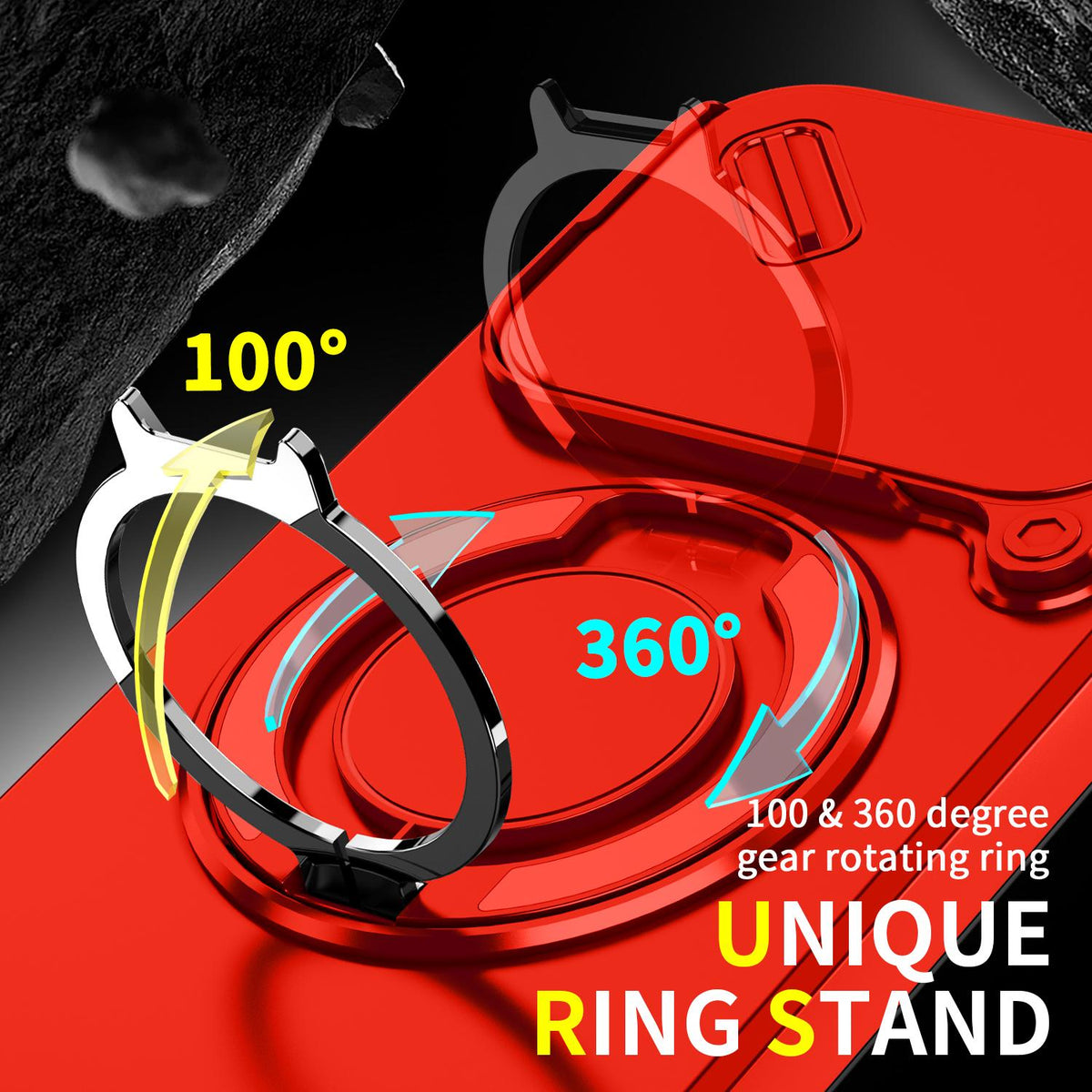 For Xiaomi 17T 5G Sliding Camshield Ring Holder Phone Case - Red - EDA009720201C