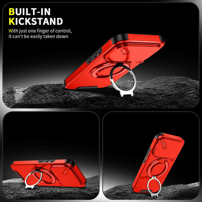 For Xiaomi 17T 5G Sliding Camshield Ring Holder Phone Case - Red - EDA009720201C