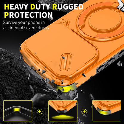 For Xiaomi 17T 5G Sliding Camshield Ring Holder Phone Case - Orange - EDA009720201D
