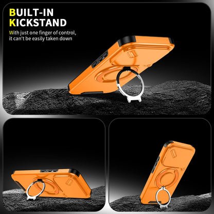 For Xiaomi 17T 5G Sliding Camshield Ring Holder Phone Case - Orange - EDA009720201D