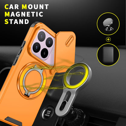 For Xiaomi 17T 5G Sliding Camshield Ring Holder Phone Case - Orange - EDA009720201D