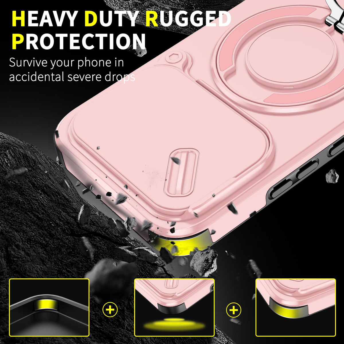 For Xiaomi 17T 5G Sliding Camshield Ring Holder Phone Case - Pink - EDA009720201E