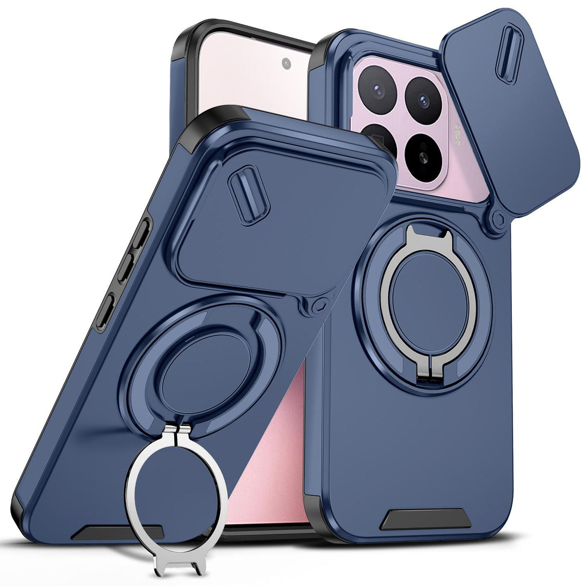 For Xiaomi 17T 5G Sliding Camshield Ring Holder Phone Case - Blue - EDA009720201F