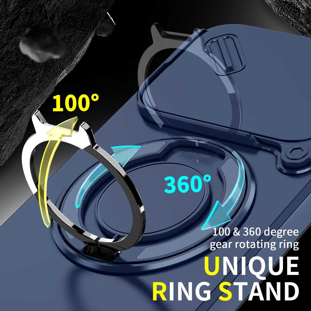 For Xiaomi 17T 5G Sliding Camshield Ring Holder Phone Case - Blue - EDA009720201F