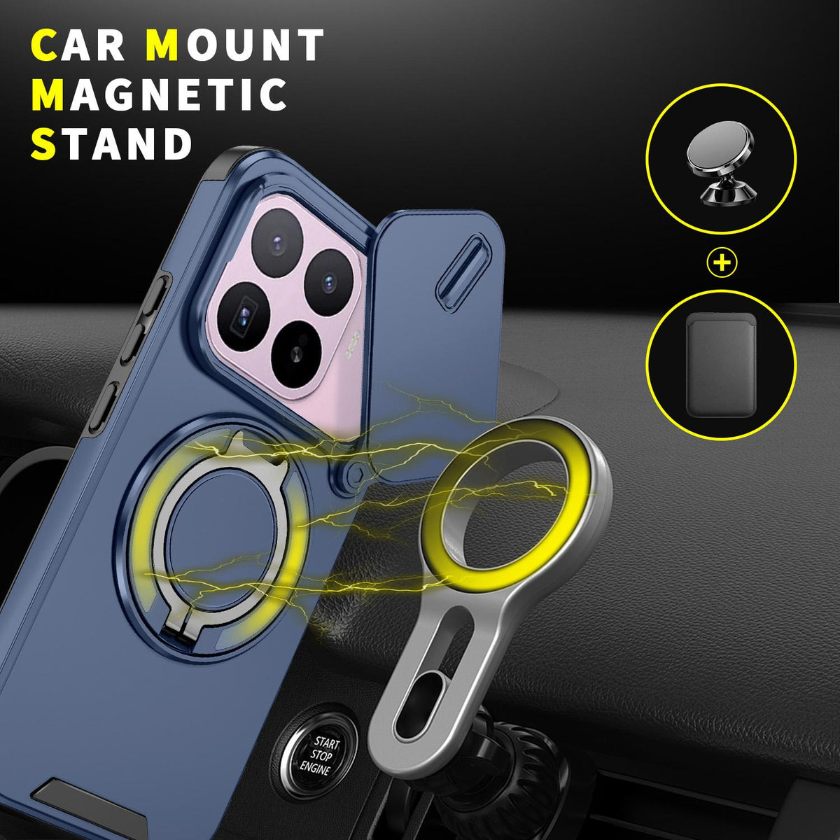 For Xiaomi 17T 5G Sliding Camshield Ring Holder Phone Case - Blue - EDA009720201F