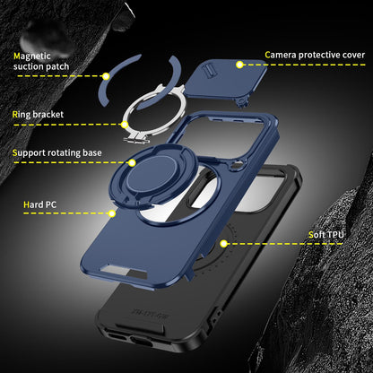 For Xiaomi 17T 5G Sliding Camshield Ring Holder Phone Case - Blue - EDA009720201F