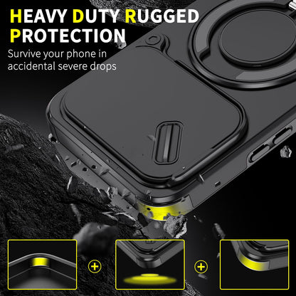 For Xiaomi 17T Pro 5G Sliding Camshield Ring Holder Phone Case - Black - EDA009720202A