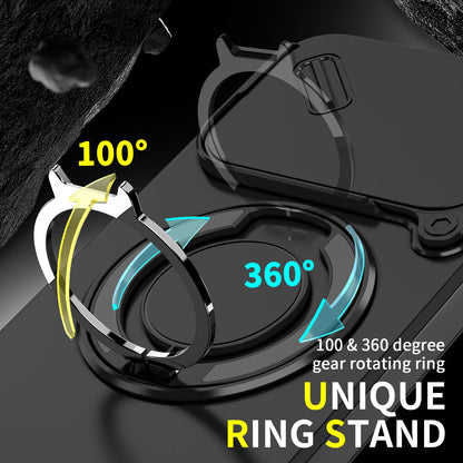 For Xiaomi 17T Pro 5G Sliding Camshield Ring Holder Phone Case - Black - EDA009720202A