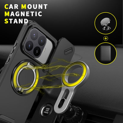 For Xiaomi 17T Pro 5G Sliding Camshield Ring Holder Phone Case - Black - EDA009720202A
