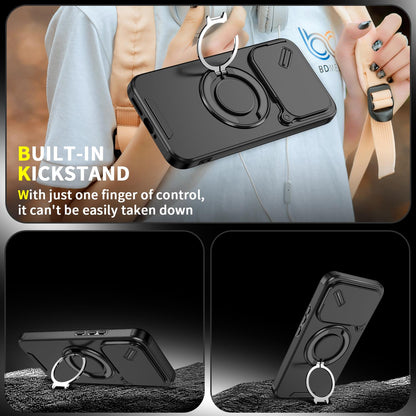 For Xiaomi 17T Pro 5G Sliding Camshield Ring Holder Phone Case - Black - EDA009720202A