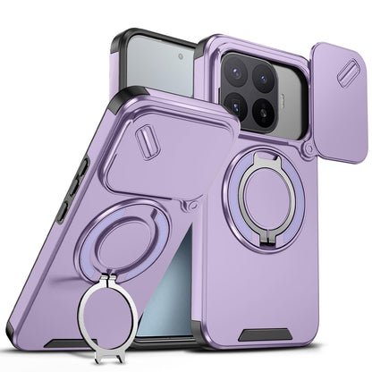For Xiaomi 17T Pro 5G Sliding Camshield Ring Holder Phone Case - Purple - EDA009720202B
