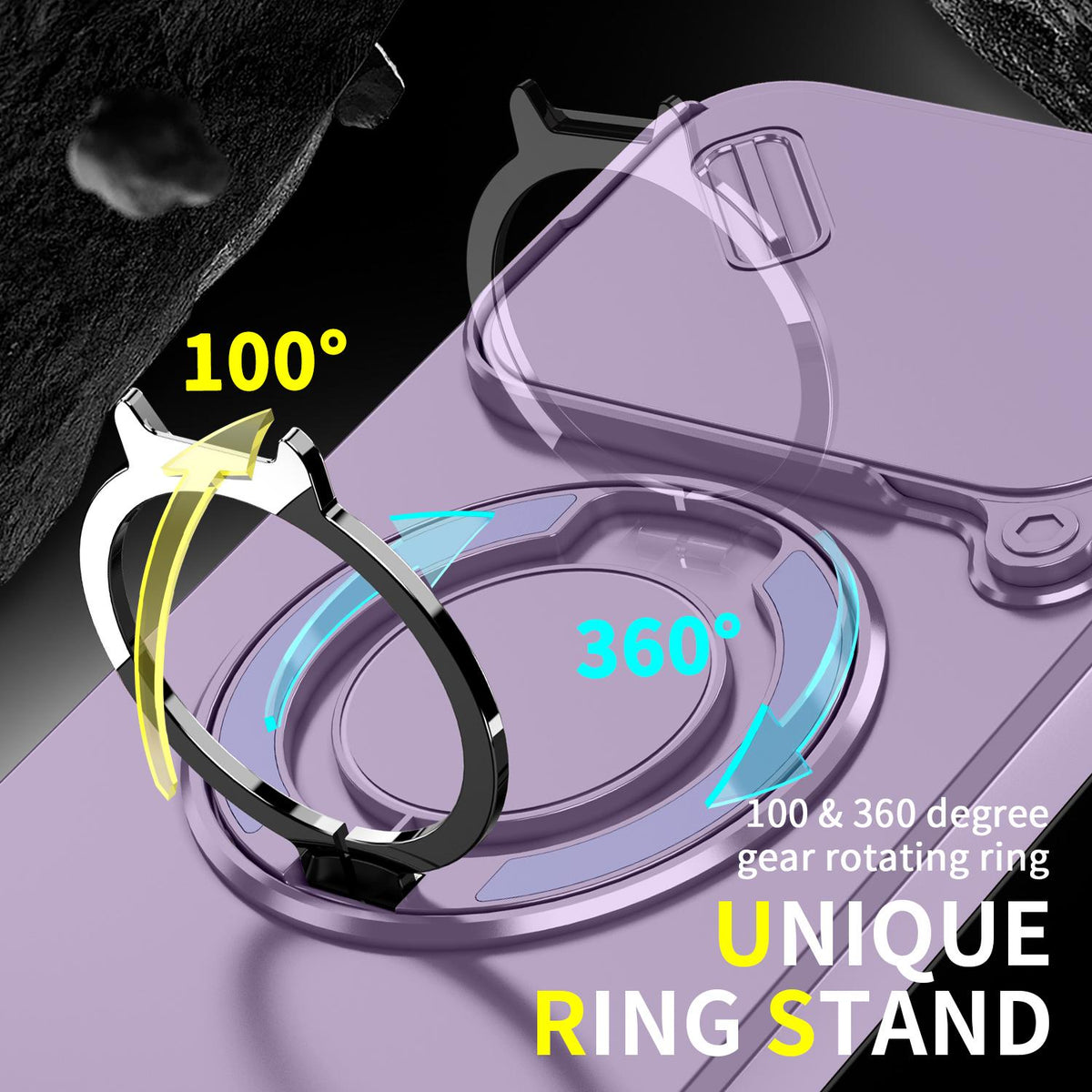 For Xiaomi 17T Pro 5G Sliding Camshield Ring Holder Phone Case - Purple - EDA009720202B