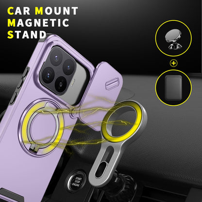 For Xiaomi 17T Pro 5G Sliding Camshield Ring Holder Phone Case - Purple - EDA009720202B