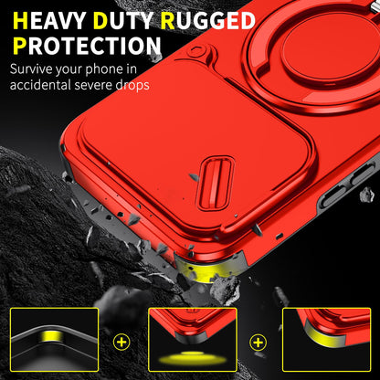 For Xiaomi 17T Pro 5G Sliding Camshield Ring Holder Phone Case - Red - EDA009720202C