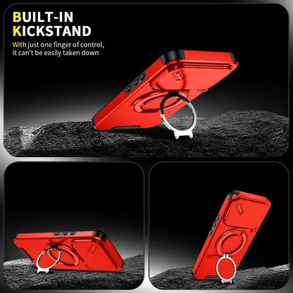 For Xiaomi 17T Pro 5G Sliding Camshield Ring Holder Phone Case - Red - EDA009720202C