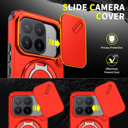 For Xiaomi 17T Pro 5G Sliding Camshield Ring Holder Phone Case - Red - EDA009720202C