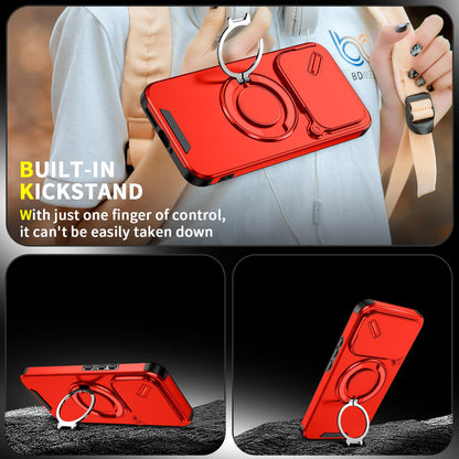 For Xiaomi 17T Pro 5G Sliding Camshield Ring Holder Phone Case - Red - EDA009720202C