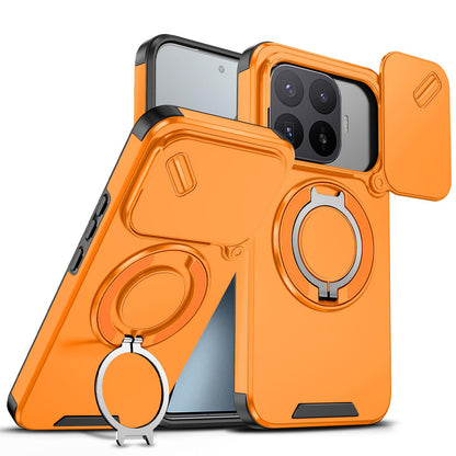 For Xiaomi 17T Pro 5G Sliding Camshield Ring Holder Phone Case - Orange - EDA009720202D