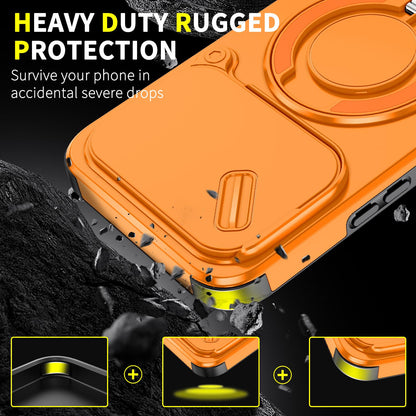For Xiaomi 17T Pro 5G Sliding Camshield Ring Holder Phone Case - Orange - EDA009720202D