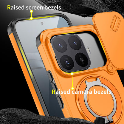 For Xiaomi 17T Pro 5G Sliding Camshield Ring Holder Phone Case - Orange - EDA009720202D