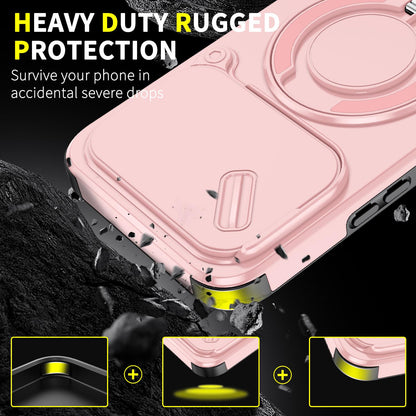 For Xiaomi 17T Pro 5G Sliding Camshield Ring Holder Phone Case - Pink - EDA009720202E