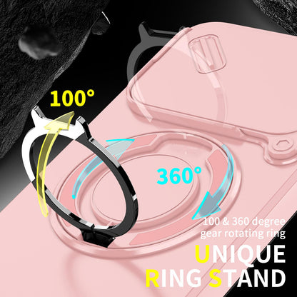 For Xiaomi 17T Pro 5G Sliding Camshield Ring Holder Phone Case - Pink - EDA009720202E