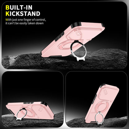 For Xiaomi 17T Pro 5G Sliding Camshield Ring Holder Phone Case - Pink - EDA009720202E