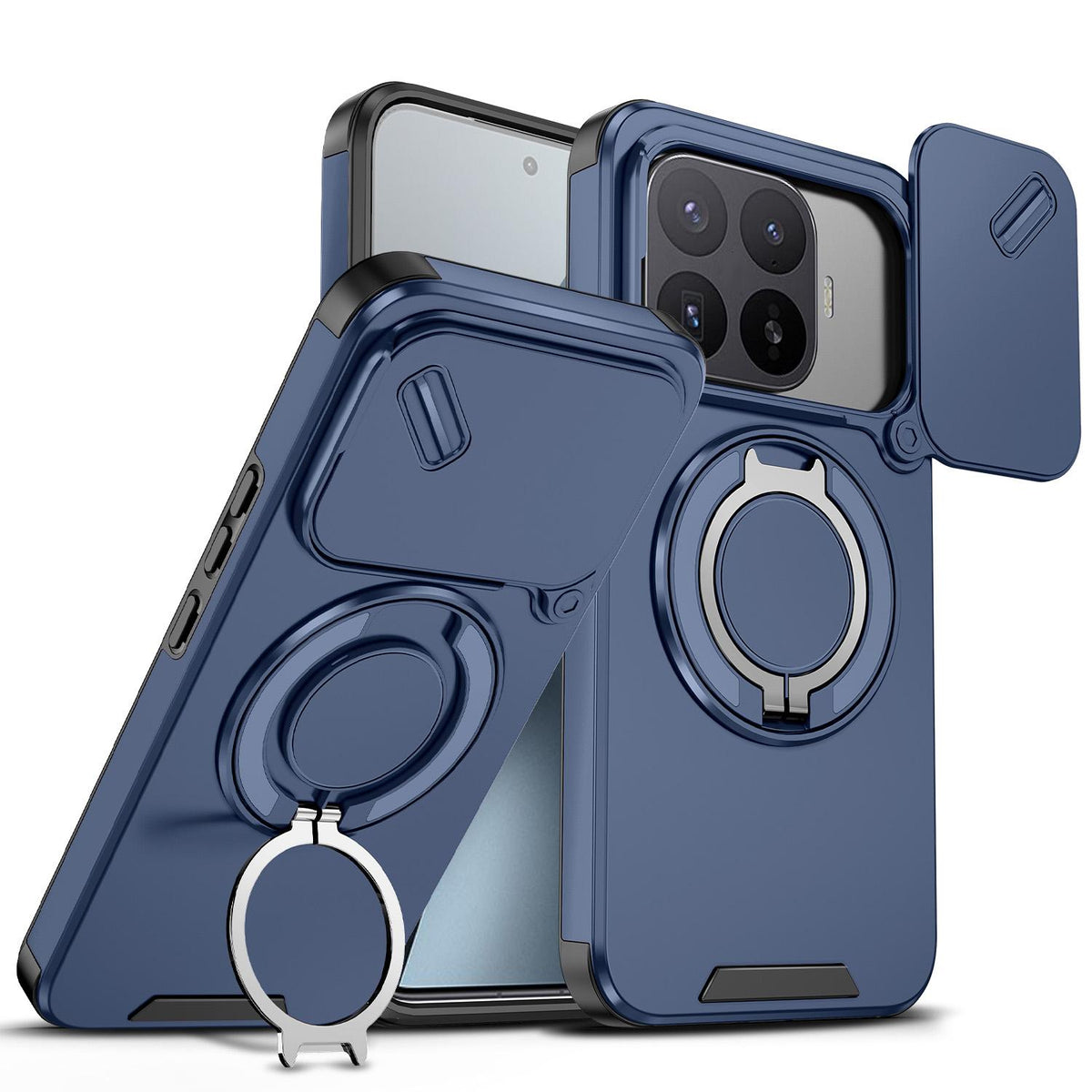 For Xiaomi 17T Pro 5G Sliding Camshield Ring Holder Phone Case - Blue - EDA009720202F