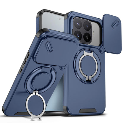 For Xiaomi 17T Pro 5G Sliding Camshield Ring Holder Phone Case - Blue - EDA009720202F