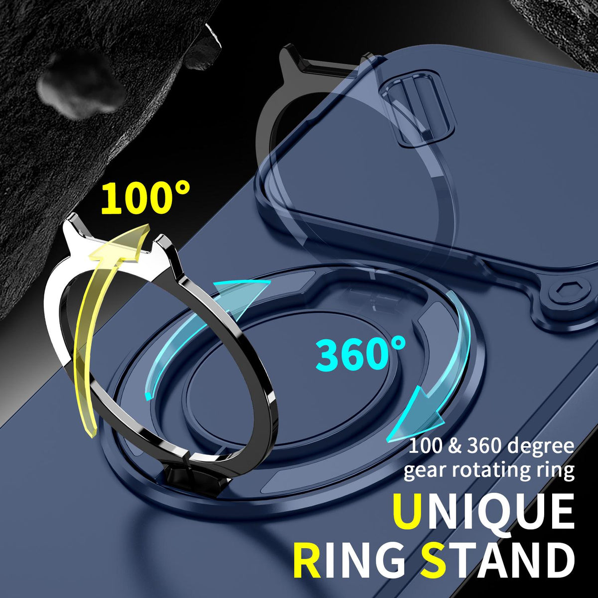 For Xiaomi 17T Pro 5G Sliding Camshield Ring Holder Phone Case - Blue - EDA009720202F