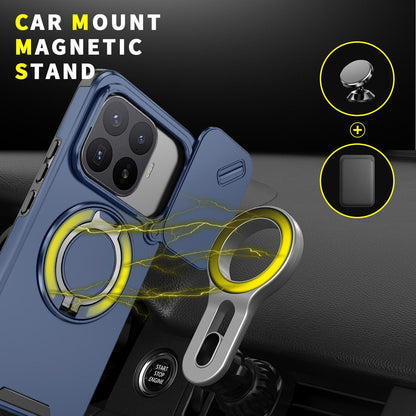 For Xiaomi 17T Pro 5G Sliding Camshield Ring Holder Phone Case - Blue - EDA009720202F