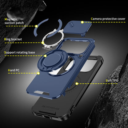 For Xiaomi 17T Pro 5G Sliding Camshield Ring Holder Phone Case - Blue - EDA009720202F