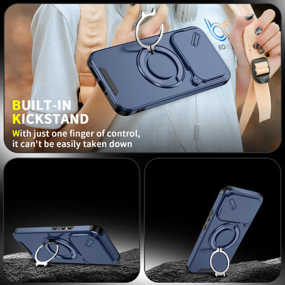 For Xiaomi 17T Pro 5G Sliding Camshield Ring Holder Phone Case - Blue - EDA009720202F