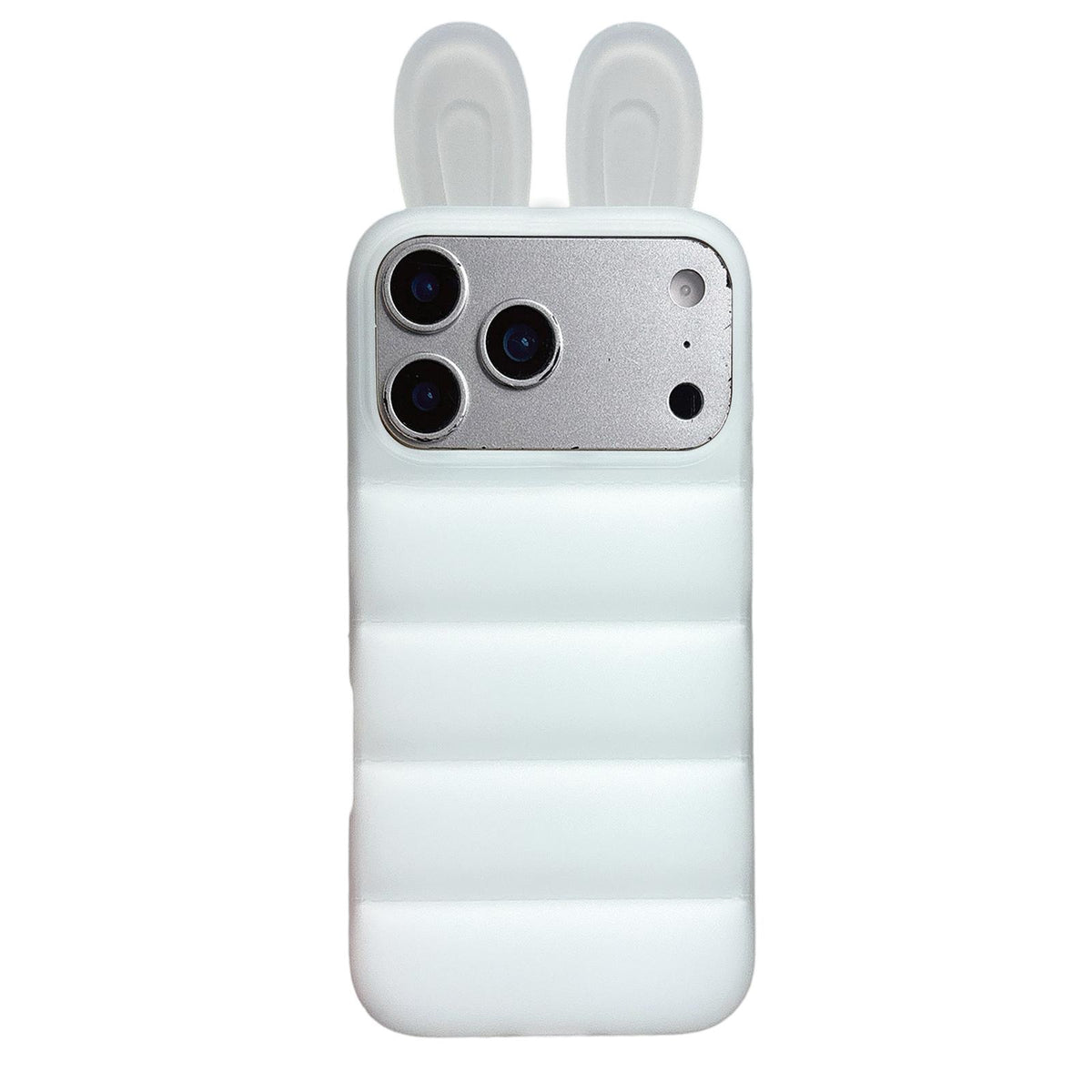 For iPhone 18 Pro Max / 17 Pro Max Bunny Ears Puffer TPU Phone Case - Translucent - EDA009720302B