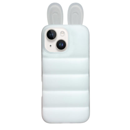For iPhone 13 Bunny Ears Puffer TPU Phone Case - Translucent - EDA009720314B