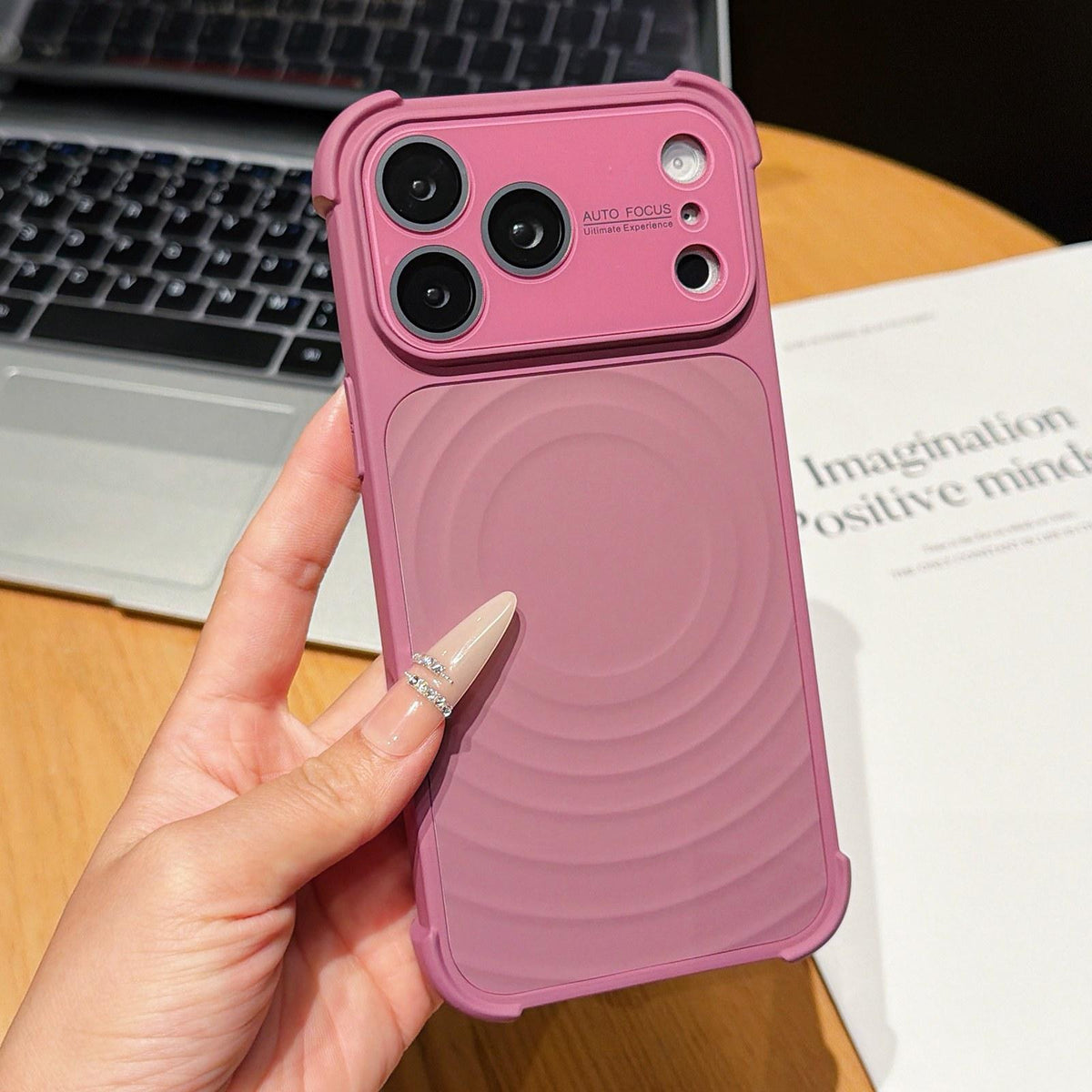 For iPhone 17 Pro Max Water Ripple Texture Magnetic Phone Case with Lens Film - Purple - EDA009720515H