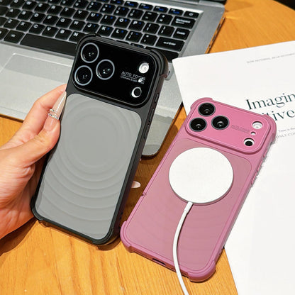 For iPhone 17 Pro Max Water Ripple Texture Magnetic Phone Case with Lens Film - White - EDA009720515A