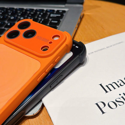 For iPhone 17 Water Ripple Texture Magnetic Phone Case with Lens Film - Rose Red - EDA009720513E
