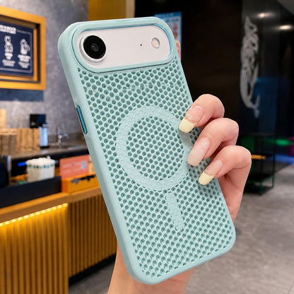 For iPhone Air Skin Feel Honeycomb Cooling Magnetic Phone Case - Mint Green - EDA009720823B