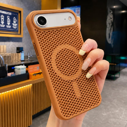 For iPhone Air Skin Feel Honeycomb Cooling Magnetic Phone Case - Desert Gold - EDA009720823H