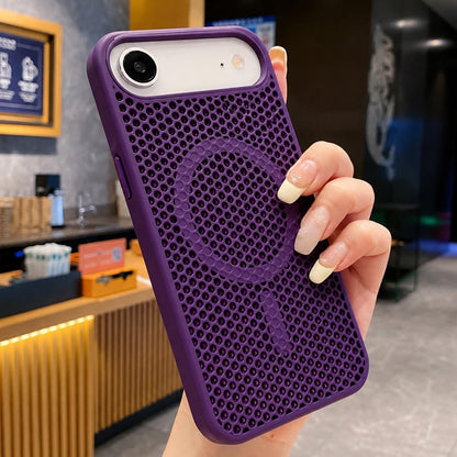 For iPhone Air Skin Feel Honeycomb Cooling Magnetic Phone Case - Dark Purple - EDA009720823J