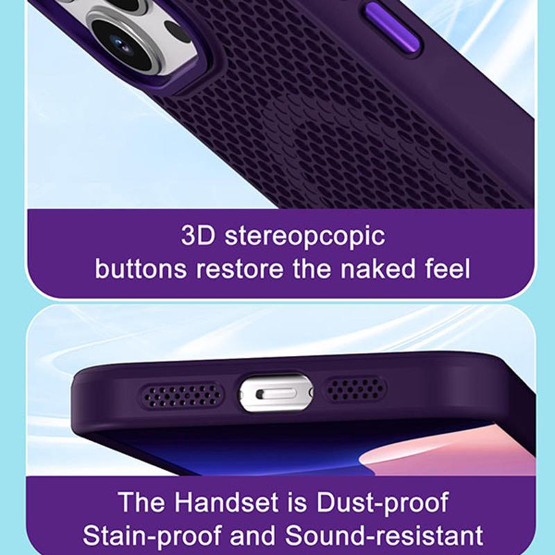 For iPhone 14 Pro Skin Feel Honeycomb Cooling Magnetic Phone Case - Orange - EDA009720811C