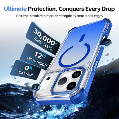 For iPhone 11 Transparent Gradient Magnetic Phone Case - Blue - EDA009721101E